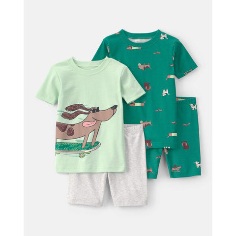 Boys' Short-Sleeve Skateboard 4-Piece Pajama Set 1U656410