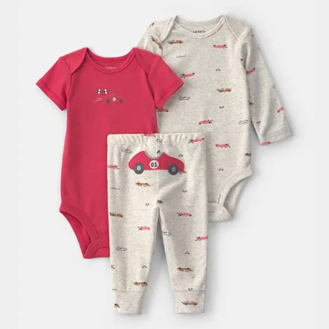 race car, Baby Boys' 3-Piece Bodysuit and Pant Set 1V25