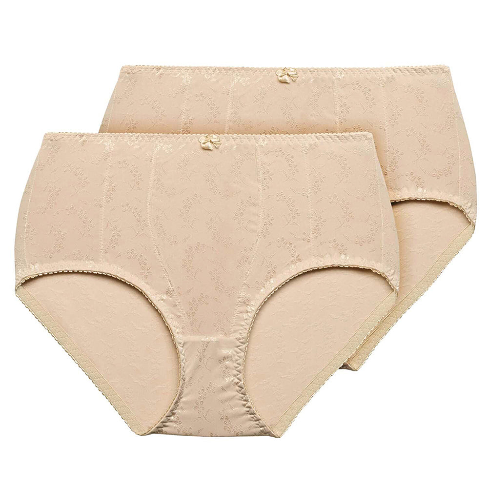 2-Pack Women's Floral Jacquard Slimming Body Shaper Panties 51070557A