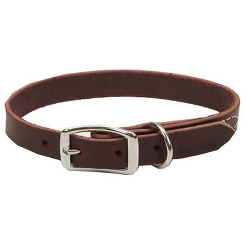 1 in Leather Town Dog Collar Flat