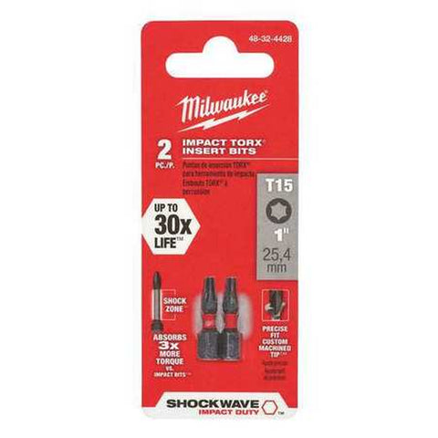 2-Piece Impact Torx T15 Insert Bits (2 Pack)
