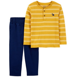 Baby Boys' 2-Piece Striped Henley Tee & Pant Set 1R331210-998