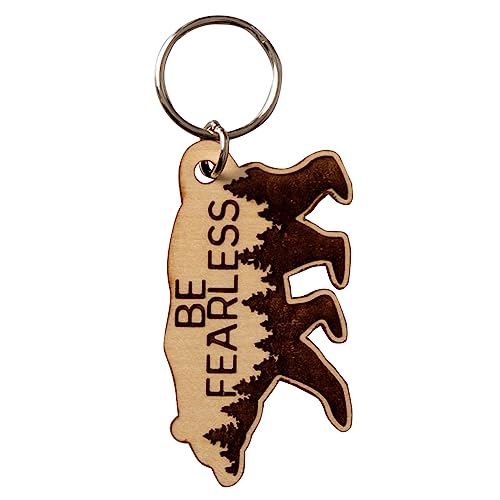 Be Fearless Laser-Engraved Maple Wood Keychain 2014