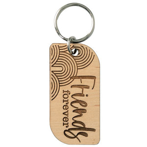 Friends Forever Laser-Engraved Maple Wood Keychain 2023