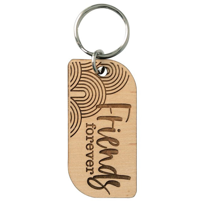 Friends Forever Laser-Engraved Maple Wood Keychain 2023