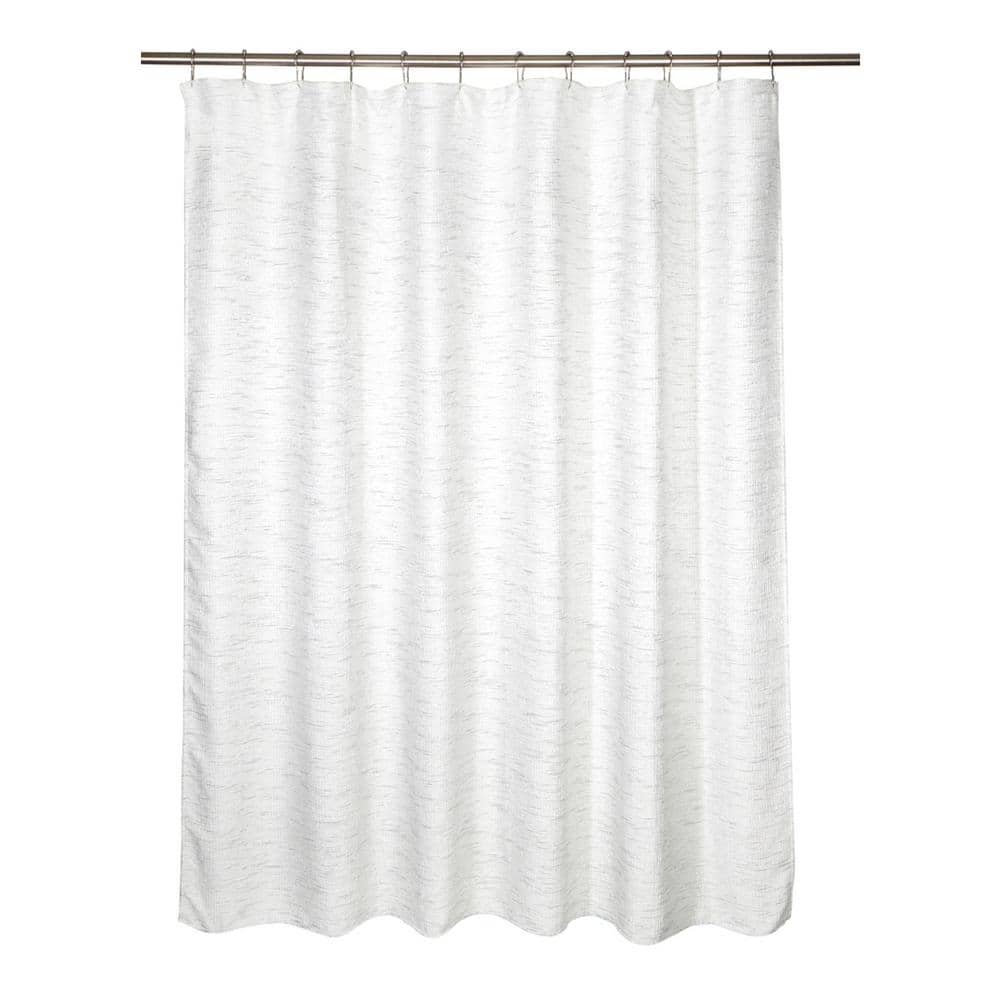 Moda At Home Grey Harlow Jacquard Fabric Shower Curtain 205908