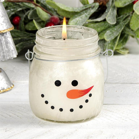 Snowman Head Twisted Peppermint Candle 208-20187