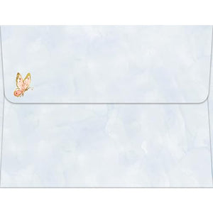Coordinating Blue Envelope with Butterfly