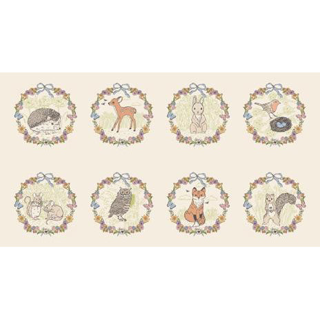 My Secret Garden Collection 8 Animal Square Cotton Fabric Panel 20958 11