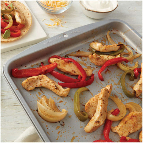 Non-Stick Cookie Sheets, Set of 3 with chicken and veggies