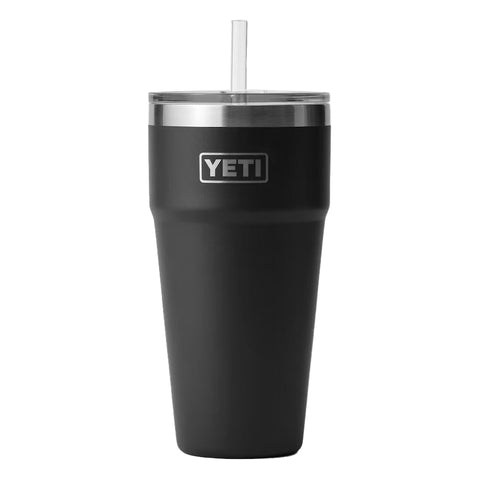 Black Rambler Straw Cup