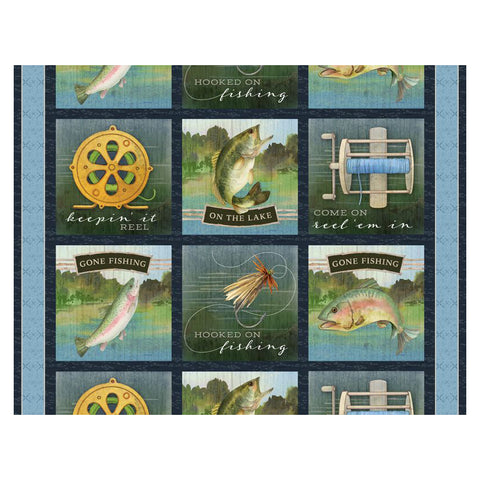 Gone Fishing Collection Cotton Craft Panel 21760-479