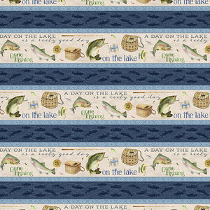 Gone Fishing Collection Repeating Stripes Cotton Fabric 21761-417