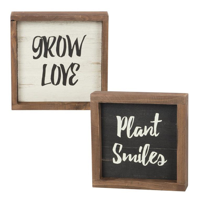 Plant Smiles Grow Love Double-Sided Sign 221-60811