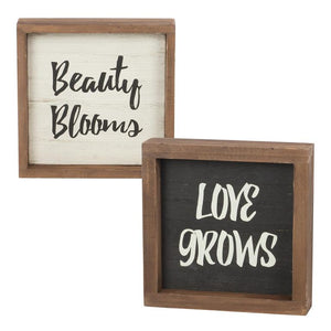 Beauty Blooms Love Grows Double-Sided Sign 221-60812