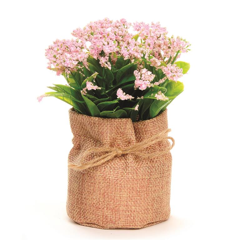 Light Pink No Petal Flower In Burlap Bag 221-70255
