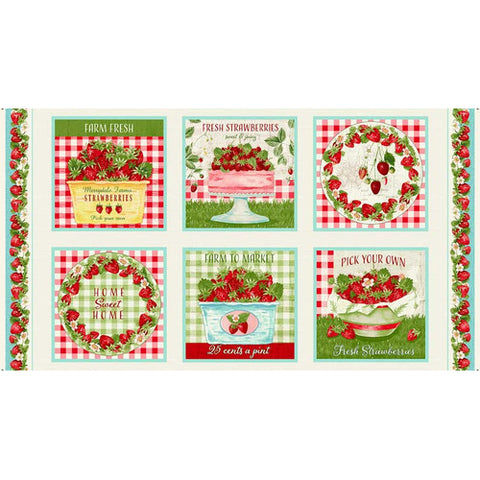 Berry Besties Collection Cotton Craft Blocks Panel 2269
