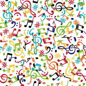 Blank Quilting Prints Musical Notes Cotton Fabric 2276-01