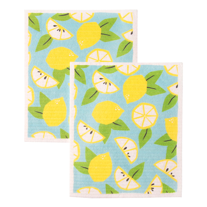 2-Pack Summer Lemons Swedish Sponge Cloths 23002