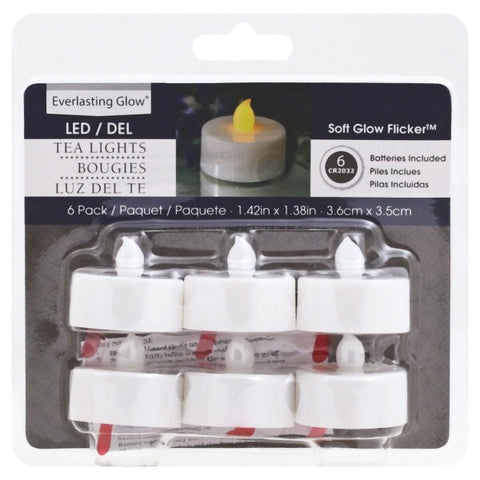 6-Pack Soft Glow Flicker LED Tea Lights 23097