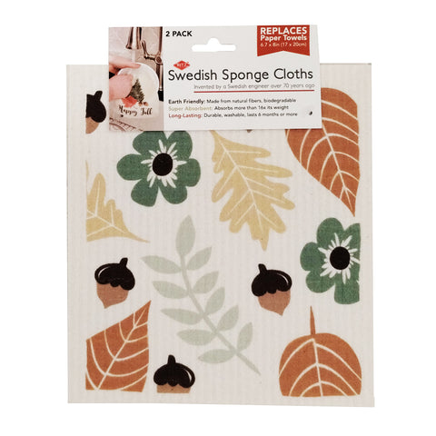 2-Pack Acorn Leaf Toss Swedish Dishcloths 23125