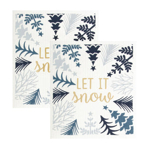 2-Pack Let It Snow Swedish Sponge Cloths 23175