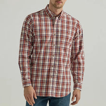 Brick Men's Rugged Wear Long-Sleeve Wrinkle Resist Plaid Button-Down Shirt 233035