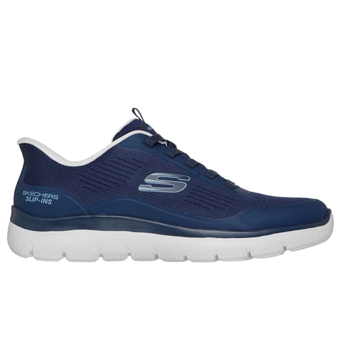 Navy Blue Skechers men's Slip-ins Summits Leyter sneaker side view