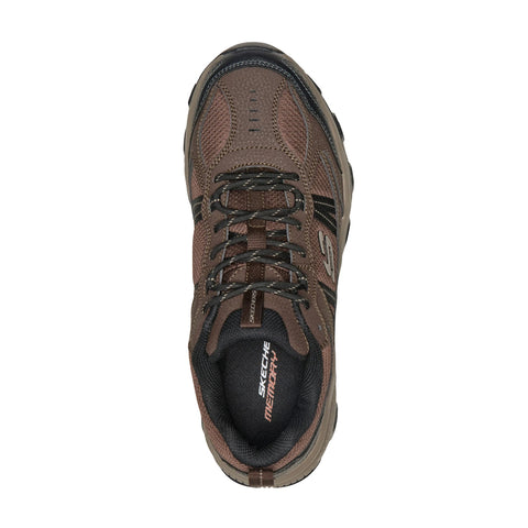 Top view of Skechers men's Stamina All-Terrain Upper Stitch shoe in brown