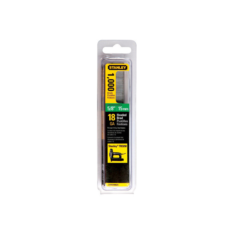 Stanley Tools 18 Ga. G X 5/8 in. L Steel Brad Nails 1000 pk SWKBN625S 2382323