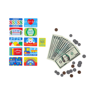 pretend to spend wallet cards coins cash