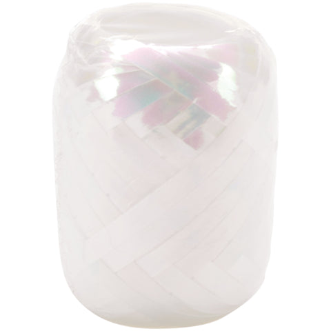 White Iridescent Decorative Curling Ribbon Egg