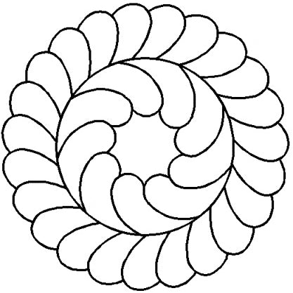 7.5" Feather Circle Quilting Stencil 240