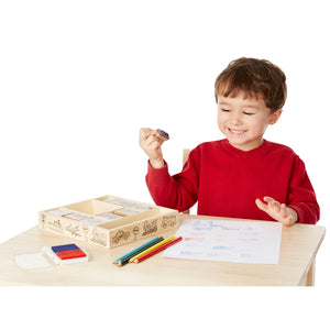 boy using vehicle stamps