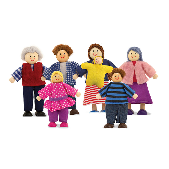 Wooden doll family