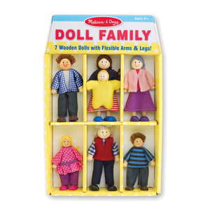 Wooden dollhouse family