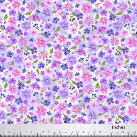 Pressed Flowers Collection Cotton Fabric 24649 Violet