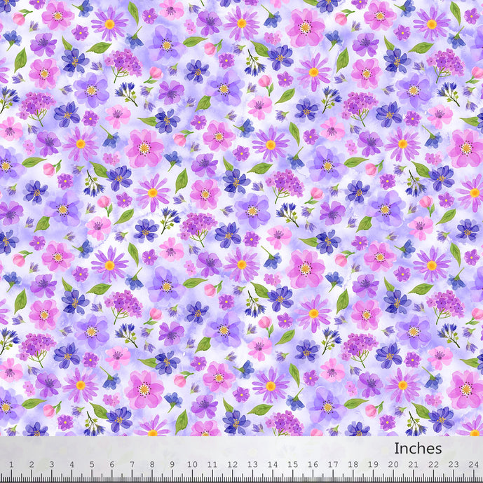 Pressed Flowers Collection Cotton Fabric 24649 Violet