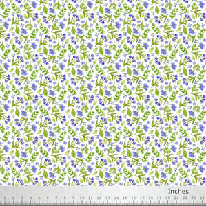 Pressed Flowers Collection Small Print Cotton Fabric 24651 White