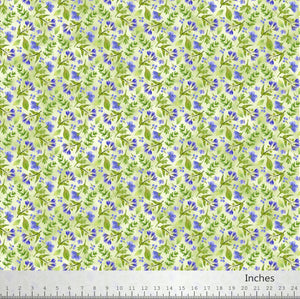 Pressed Flowers Collection Small Print Cotton Fabric 24651 Green