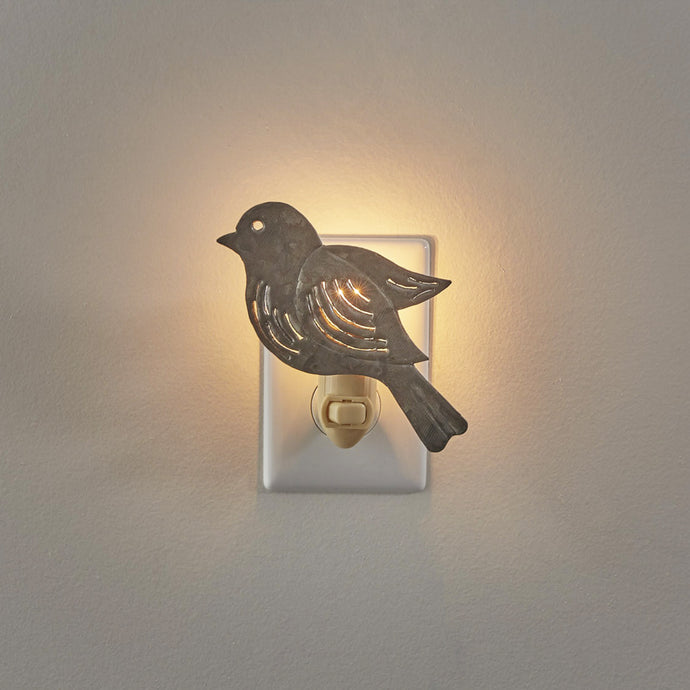 Galvanized Bird Night Light 25-084