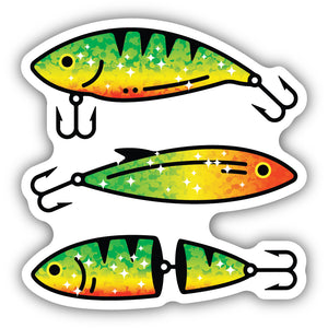 Sparkly Fishing Lures Sticker 2545-LSTK