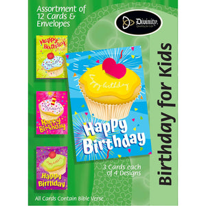 Children's Birthday Cupcakes Boxed Cards 25488N