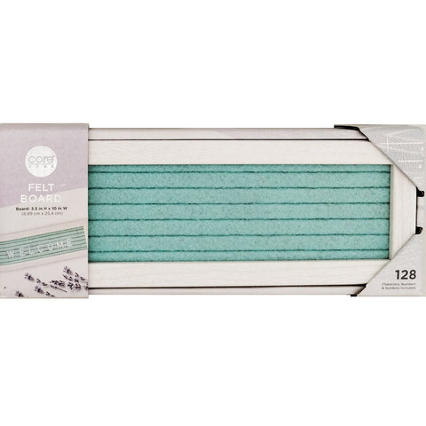 10X3.5 Felt Letter Board in Packaging: White Border and Mint Colored Felt