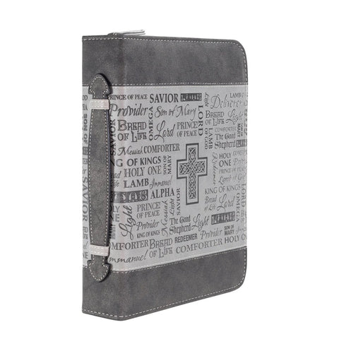 Black & Gray Names Bible Cover 25717