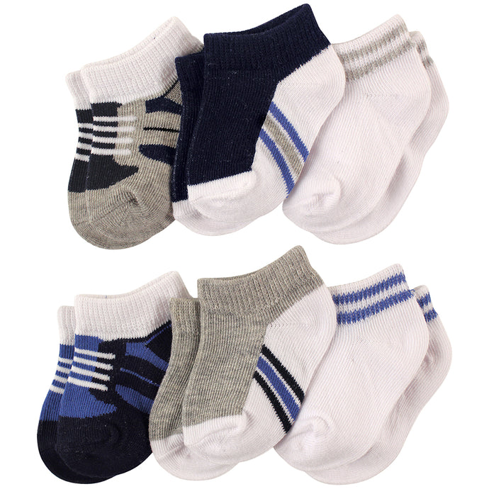 6-Pack Baby Boys' Blue Gray Socks 26144