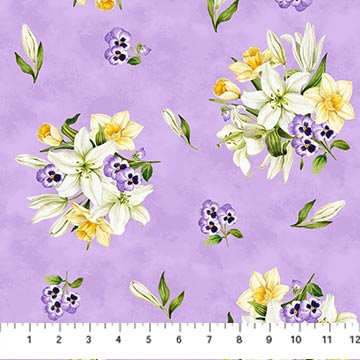 Spring Awakening Collection Spring Flowers Cotton Fabric 26867 purple