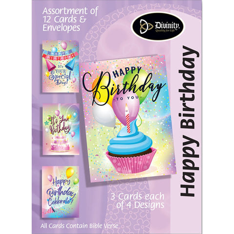 Birthday Party Colors Boxed Cards 27217N