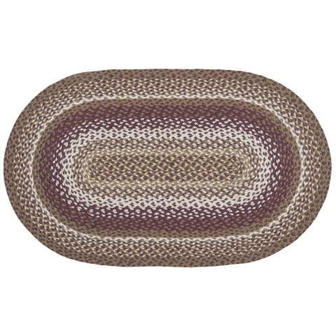 Braided Oval Rug Tan/Ivory/Burgundy C910
27 x 45