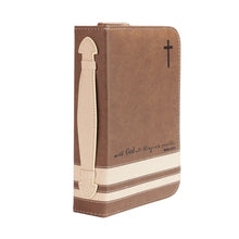 Brown & Cream With God All Things Are Possible Bible Cover 28367